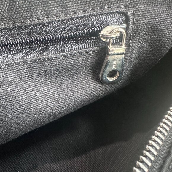 CHLOE Black and Silver Papillon Nylon & Leather Bag with Charm - Picture 9 of 16